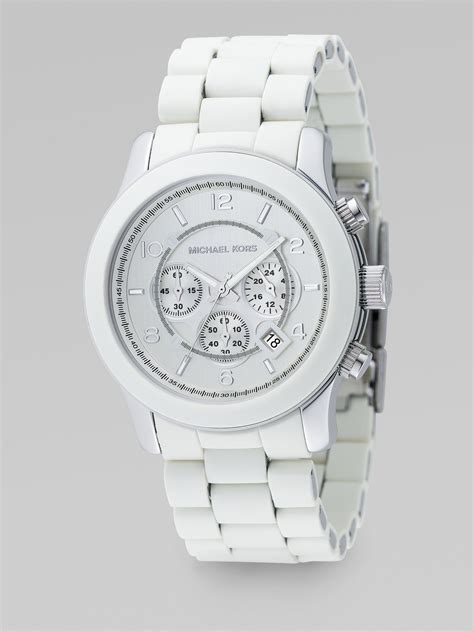 michael kors mens white watches|Michael Kors chronograph watch men's.